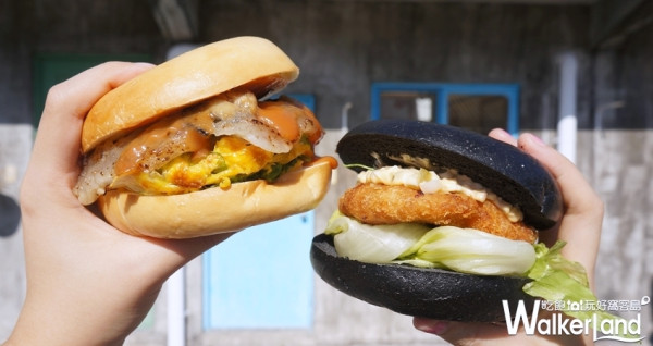 沒吃過不能說你是貝果控！好丘信義店推出創意「貝果堡」，全新「蚵仔煎、避風塘蝦球」口味必吃。