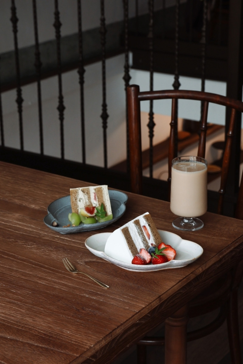新竹北區老宅咖啡廳 草莓戚風蛋糕 輕食 濃湯