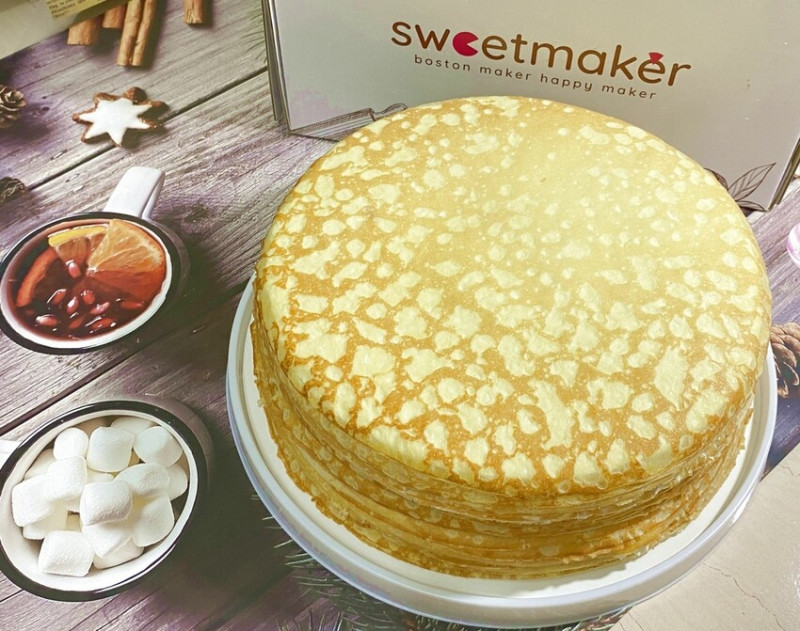 台北甜點推薦Sweetmaker手工千層蛋糕 X白蘭地54%生巧克力口味，超級好吃。
