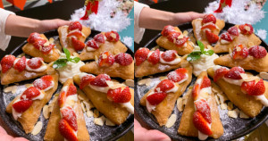 草莓炸披薩很威！網美最愛的超CP值「樂尼尼義式餐廳」草莓大餐新登場，滿滿的「草莓炸披薩、草莓蛋糕盒」讓草莓控超滿足。