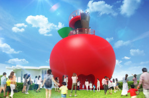 世界最大蘋果在這！淡路島「巨型Hello Kitty蘋果觀景台」即將開幕，絕對讓Kitty迷拍好拍滿、可愛到想直接住進去。