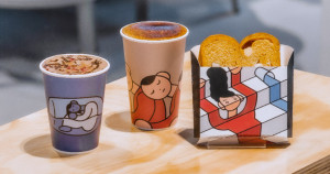 最潮日系咖啡聯名來了！CAFE!N攜手日本最強當代插畫「unpis咖啡杯」洗版IG限動，古娃娃麵包新口味獨家開賣。