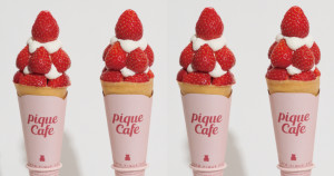 草莓山可麗餅來了！gelato pique café「草莓鮮奶油可麗餅」台北也吃的到了，IG限動必拍「新鮮草莓山可麗餅」3/9開賣。