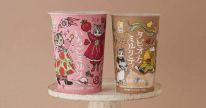 LAWSON聯手插畫家樋口裕子，推出獨家貓咪插畫飲料杯、不二家甜點全新插圖包裝，強強聯名荷包準備失守。