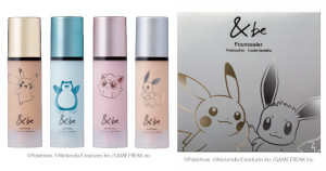 可愛UP！日本必買彩妝「＆be」攜手人氣「寶可夢」，聯名推出寶可夢包裝系列底妝，化妝時光就讓皮卡丘與你相伴吧。