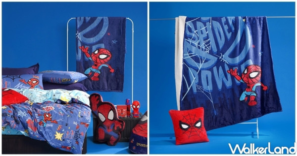 Q版蜘蛛人聯名款！HOLA與漫威攜手打造漫威「蜘蛛人Kids」系列單品，造型抱枕、懶骨頭、法蘭絨收納毯，幫小小粉絲打造自己的蜘蛛房。