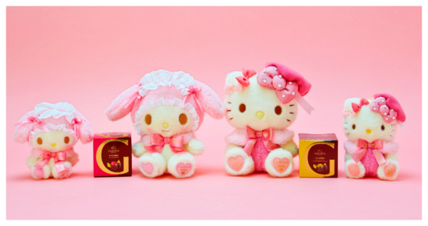 超萌腳掌太有戲！日本GODIVA聯手三麗鷗推出KITTY＆MELODY浪漫粉玩偶，比巧克力更快融化的是我的心呀。