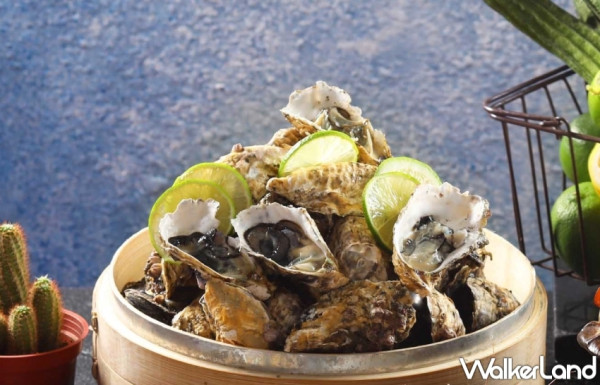 帶殼牡蠣吃到飽！板橋人氣50樓Café吃到飽餐廳推出「澎湖海鮮吃到飽」期間活動，帶殼牡蠣、火燒蝦、紅新娘、石鮔乾，全部無限量吃到飽。