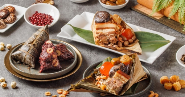 王嘉傑主廚特製台式燒肉粽！士林萬麗酒店推出紫米豆沙粽與栗香干貝八寶粽，健康養生兼顧美味。