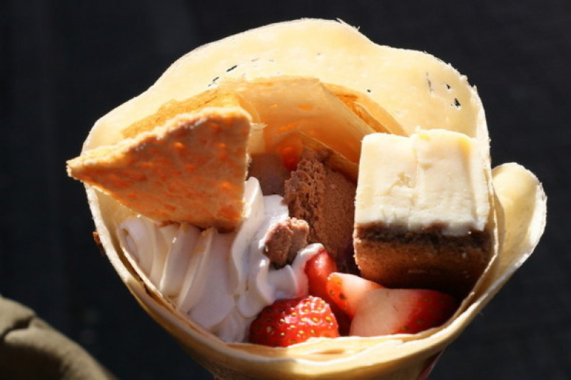 MARION CREPES日式可麗餅-竹下通必吃甜點-原宿限定版-草莓起司蛋糕口味