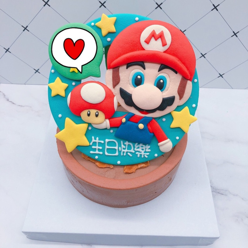 台北瑪利歐派對生日蛋糕推薦，switch瑪莉歐造型蛋糕開箱分享