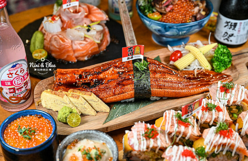 浮誇系丼飯壽司日本料理店，推薦炙燒鮭魚蛋糕、排山倒海丼-妮妮布魯