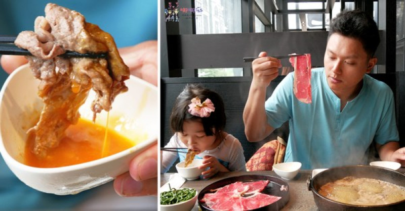 【藝文特區美食】一個人也可以吃的壽喜燒。生食等級鮭魚。還有跟臉一樣大的牛肉片