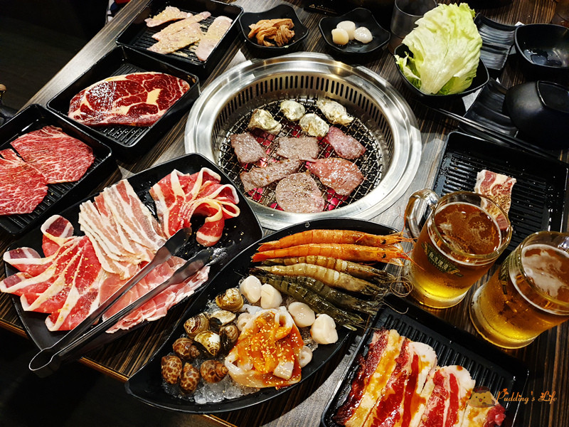 【新竹美食】好客海鮮炭火燒肉吃喝到飽《好客燒烤》火車站對面晶品城餐廳