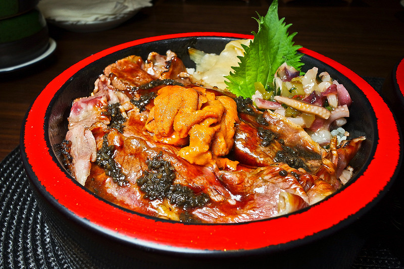 中午吃超豪華黑松露海膽牛肉丼飯!! 柳居形意料理,大安區日式料理