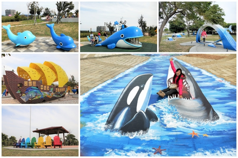 【台中梧棲景點】頂魚寮公園-藍色鯨魚溜滑梯，好拍的3D彩繪海底世界，台中親子快樂園地        
      