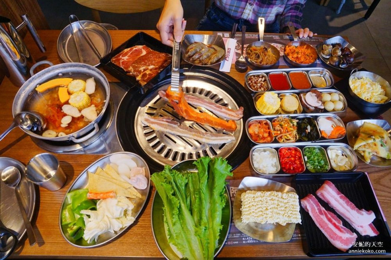 [ 阿豬媽韓式烤肉ｘ火鍋吃到飽] 西門町美食推薦 韓式烤肉火鍋雙享受 - 安妮的天空