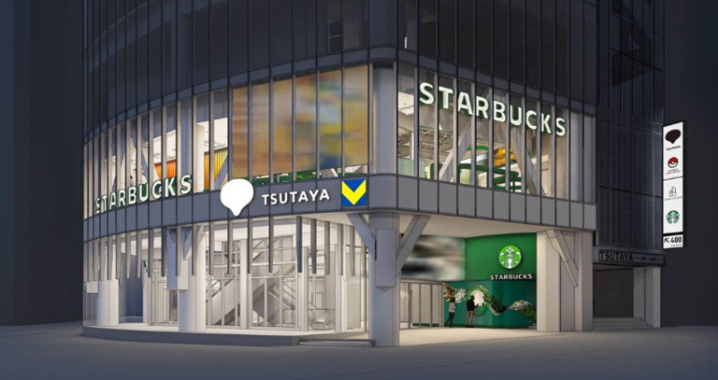 澀谷TSUTAYA全面翻新！星巴克擴大再開，猶如巨型綠色緞帶環繞的獨特室內設計吸睛亮相。